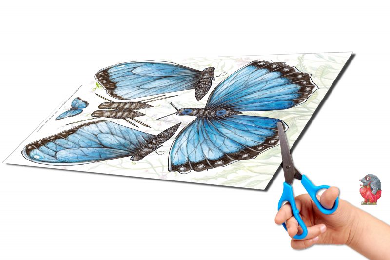 Schmetterlinge Bastelbogen basteln mit Papier