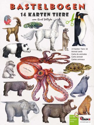 Tiere zum Basteln Klappkarten für Kinder